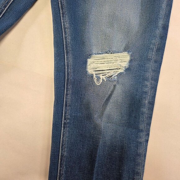 Bayeas Womens 26W Stretch Mom Jeans Distressed Style Size Blue Denim New Tags - Picture 3 of 8